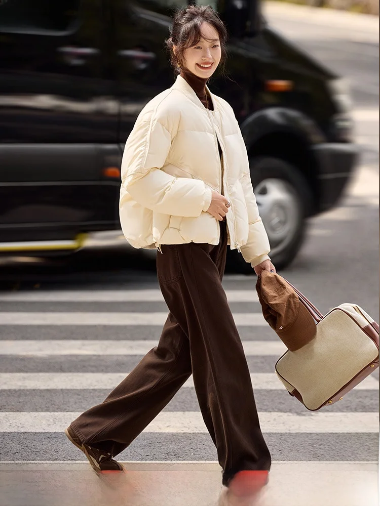 Короткий модный пуховик Mo Yi Mei Puff Sense с зажимом 24 новая зимняя верхняя одежда в