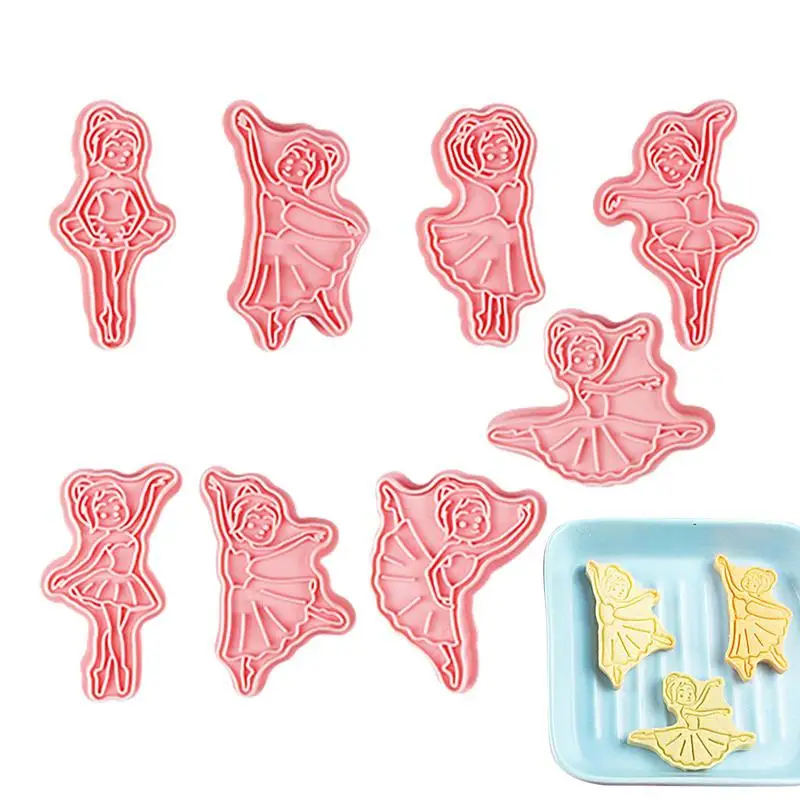 

Ballet Cookie Cutters Dancer Cookie Mold For Kids 8pcs DIY 3D Cookie Baking Decorating Supplies For Birthday Homemade Biscuit