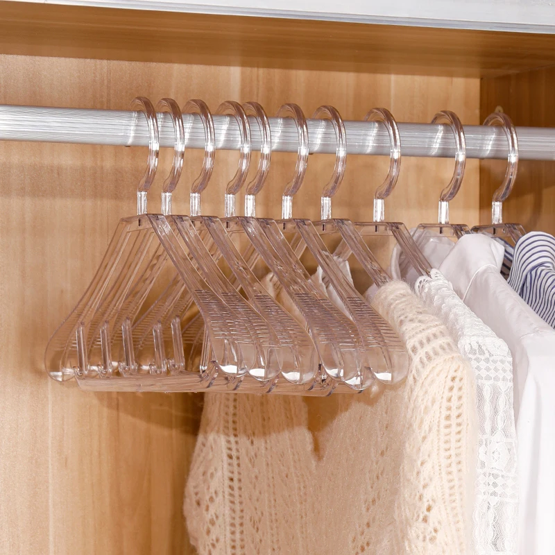 

Home Non-Slip Anti-Drum Bag Thick Thick Non-Marking Drying Rack Cloakroom Coat Clothes Hanger Transparent