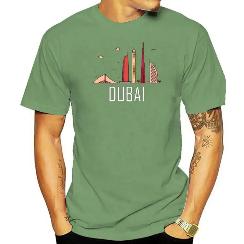 

Burj Khalifa Burj Al Arab Skyline Skyscraper Dubai T-Shirt Black-Navy Men-Women