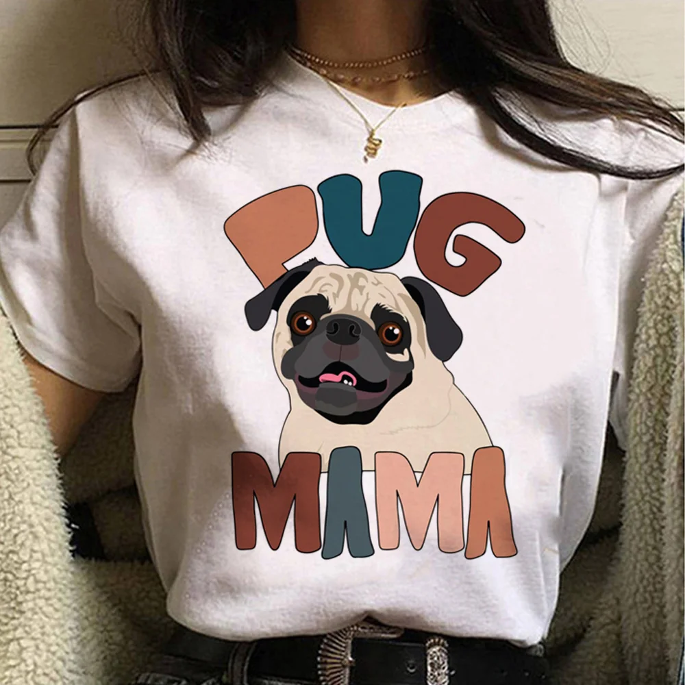 

Pug t shirt women anime t-shirts girl manga funny Japanese clothing