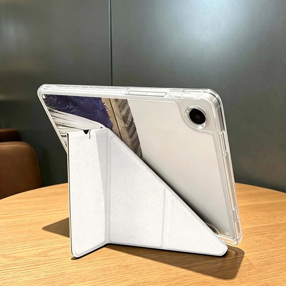 Фото Прозрачный Y-образный складной чехол для планшетов Samsung Galaxy Tab A9, A8, A11, S6, S7, S8, S9, S10 FE, Plus, Lite с мультяшным рисунком призрака №3