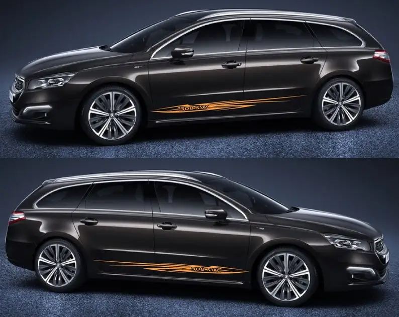 

Набор наклеек на боковую дверь, комплект наклеек, совместимый с Peugeot 308 SW