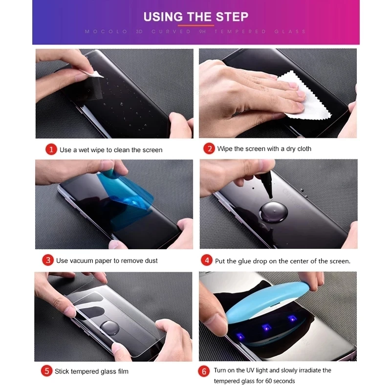 uv tempered glass for samsung galaxy s22 ultra screen protector s21 s20 plus s10 s9 s8 note 20 10 9 8 s 21 4g 5g e liquid film free global shipping