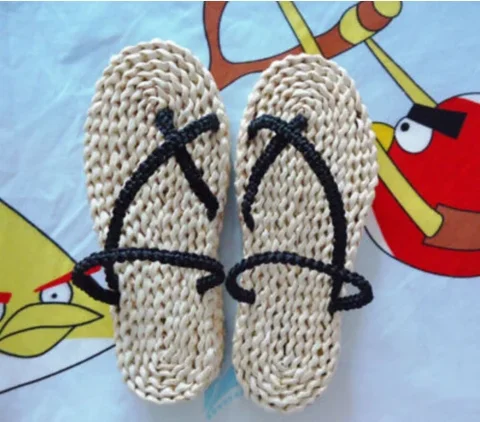 Сандалии унисекс ручной работы, повседневная обувь для косплея, соломенные сандалии Zori Waraji, тапочки с откидной крышкой