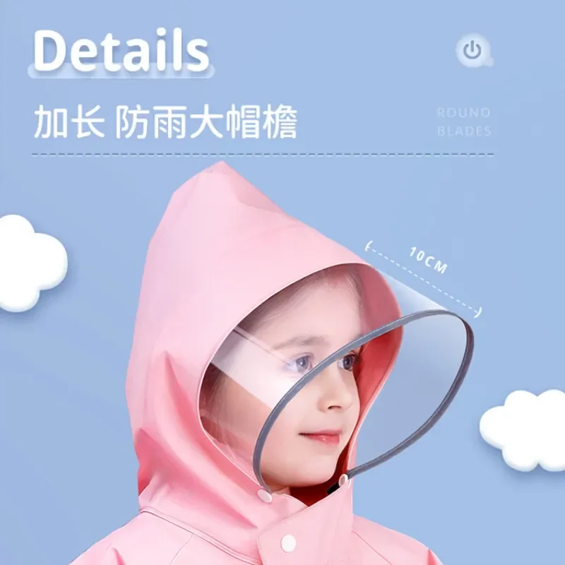 

2023 EVA children's raincoat girls' whole body waterproof boys' kindergarten pupils' poncho with schoolbag Umbre