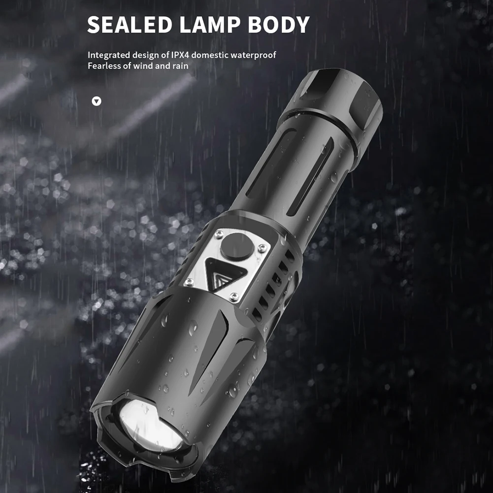 

Перезаряжаемый светодиодный фонарик XHP160, 1800 люмен, телескопический зум IPX4, водонепроницаемый фонарь для пешего туризма, охоты, кемпинга