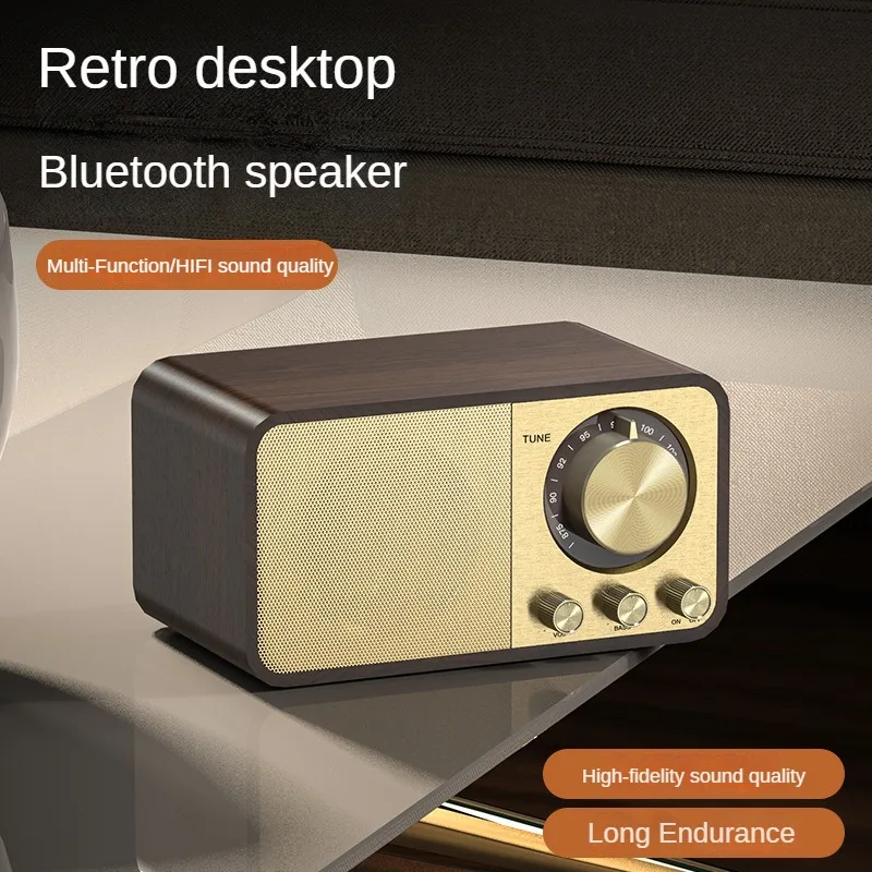 DIVOOM ZEALOT Multifunctional Private Model Creative Retro Bluetooth Speaker Wooden Bluetooth Stereo Card Antenna Radio