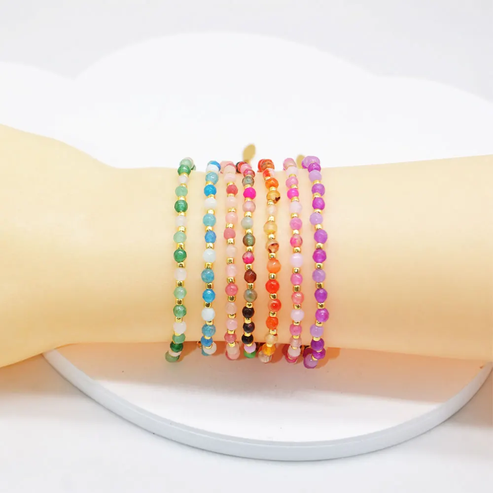 

Natural Stone Crystal Bead Bracelet For Women, Girls Jewelry. Handmade In Stainless Steel And Sold Direct From The Manufacturer