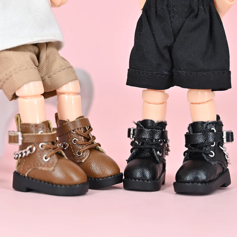 Черная кожаная кукольная обувь Obitsu 11 кукла Ob11 локомотивная стильная с