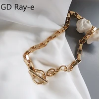 2021 fashion hip hop women cuban link chain necklace couples punk metal clavicle chain name necklace party jewelry 2035