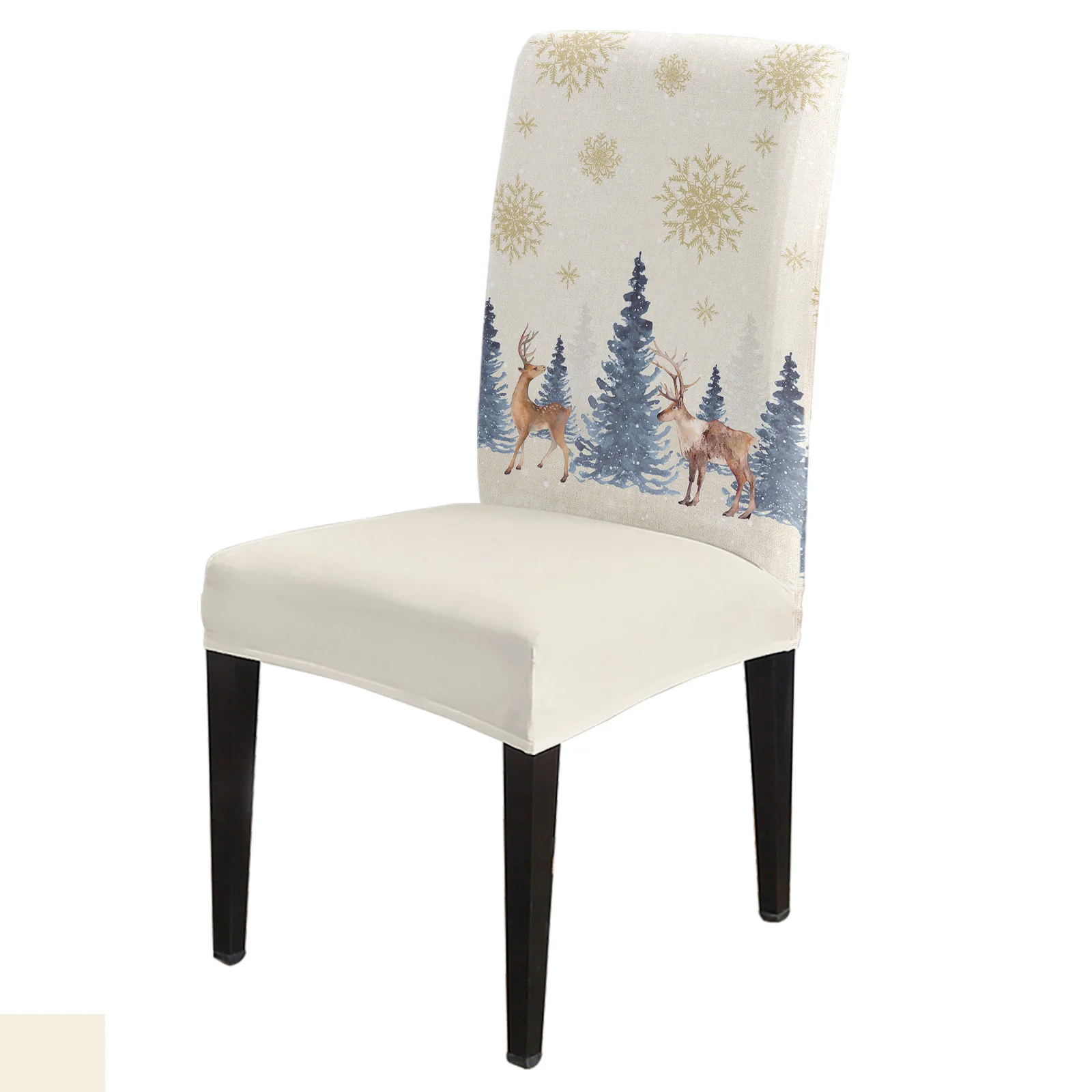 

Рождественская Снежинка, искусственная Обложка, эластичная ткань для столовой, искусственный спандекс, офисное кресло