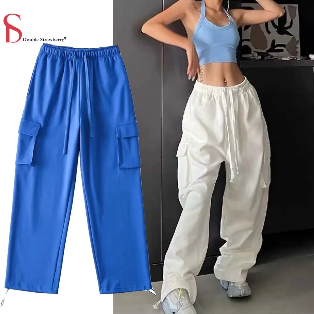 

Брюки женские свободные с широкими штанинами, спортивная одежда, повседневные свободные штаны с большими карманами, весна-осень