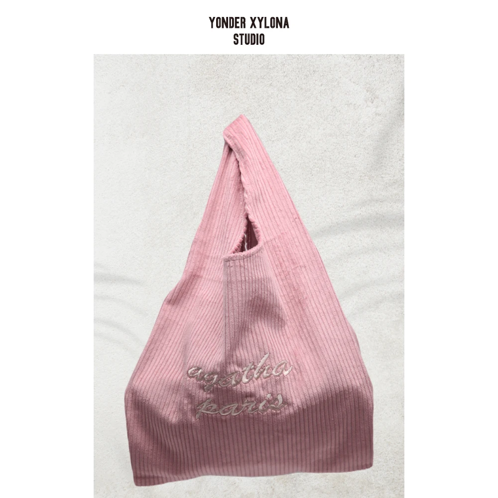 Новинка 2024 Вельветовая Сумка-тоут повседневная сумка для спортзала бэнто милая