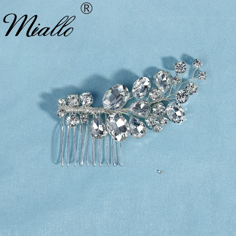 

Miallo серебряные хрустальные расчески для волос, свадебные украшения для волос, аксессуары для волос, украшение для головы, украшение для волос, женские Стразы, тиара