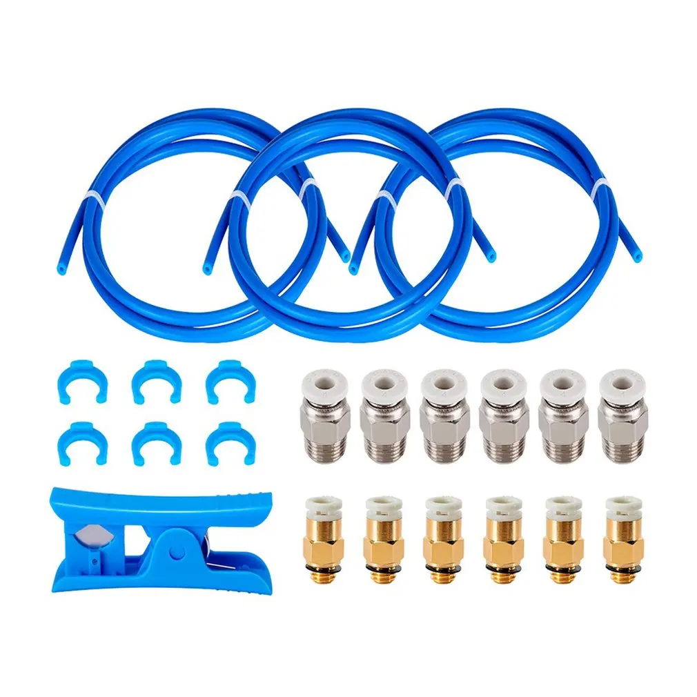 

3D Printer Accessory Kit PTFE Tubes Tube Cutter PC4-01 KJH-M6 Pneumatic Connectors Snaps For Ender 3 CR10 Quick In Fitting