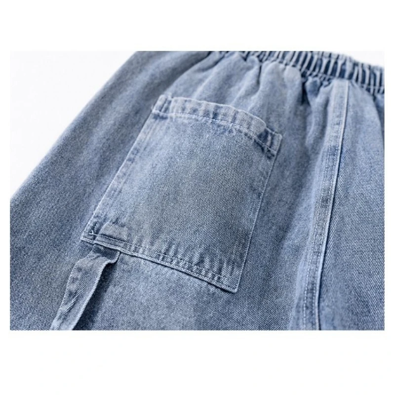 American Hip-Hop Denim Shorts Women'S Summer High Street Retro Loose Lettered Printed Outerwear Shorts