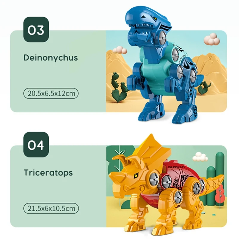

Take Part Dinosaur Disassembly Toy Action Figures Screw Assembly Toy Kit N0HD