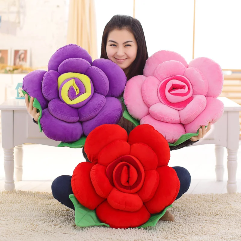 Baby Stuffed Toys Simulation Rose Flower Pillow Cushion Stuffed Plush Toy 3D Petal Fashion Sofa Decorate Cushion Gift Toys