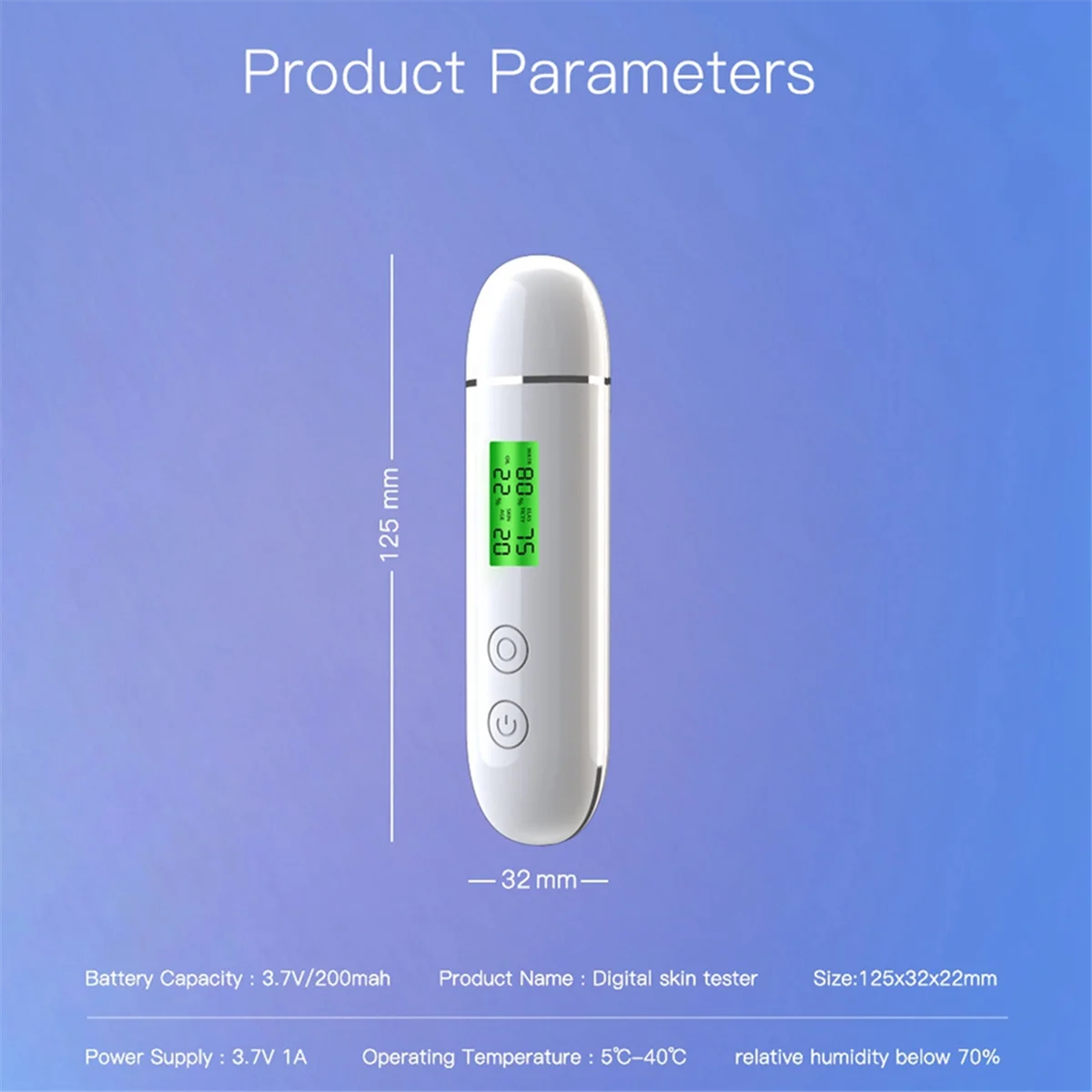 Умный тестер влажности кожи детектор флуоресцентных агентов с ЖК дисплеем