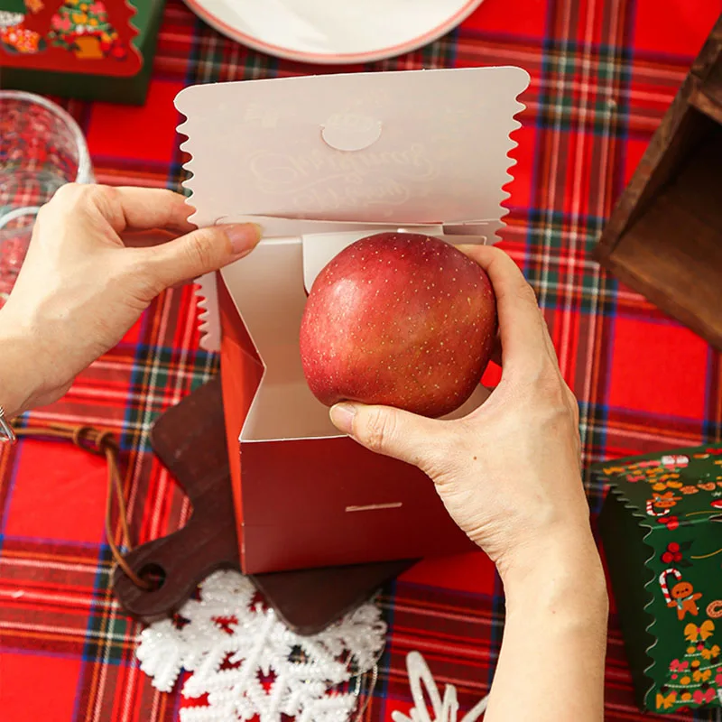 10 шт. зеленая красная бумажная подарочная коробка