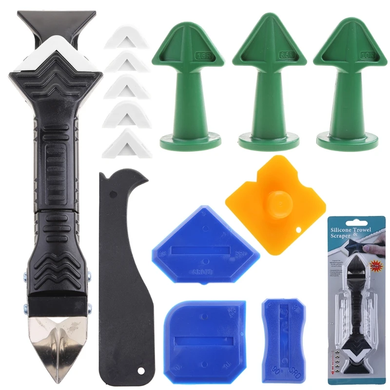 

15 Pcs Caulking Tool Kit, Reusable Caulking Tools for Kitchen Bathroom Window Sink Joint M4YD
