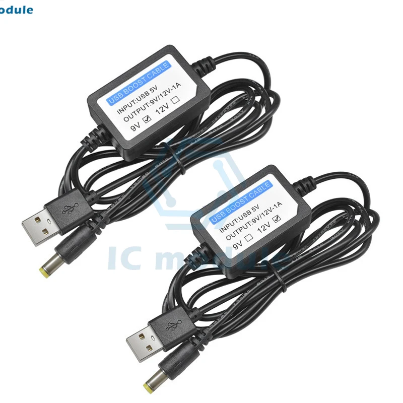 

USB Charge Power Boost Cable DC 5V to 9V/12V 1A 2.1x5.5mm Step UP Converter Adapter USB Cable with Boost Component