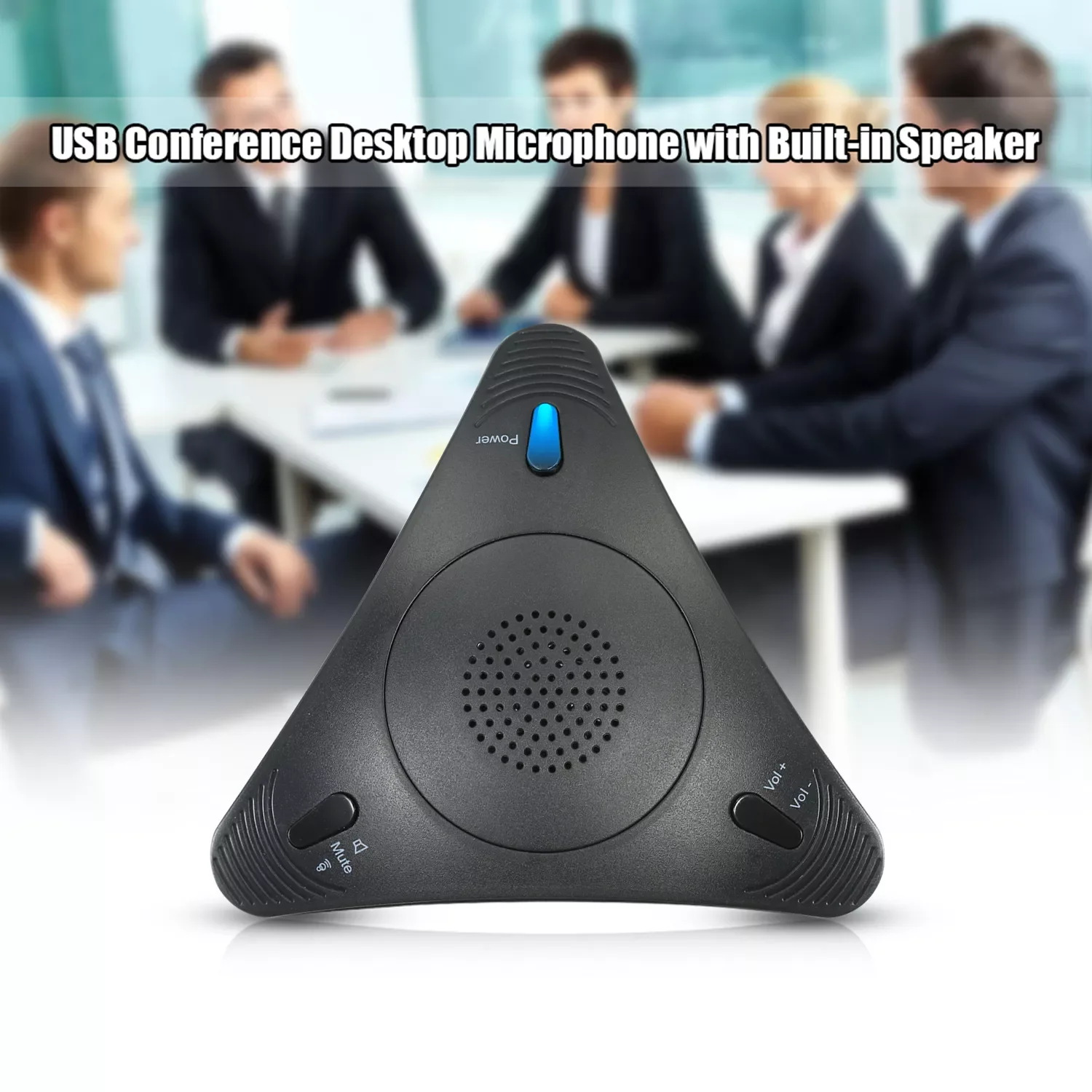 USB Conference Computer Microphone VOIP Omnidirectional Desktop Wired Microphone Built-in Speaker Volume Control Mute Function enlarge