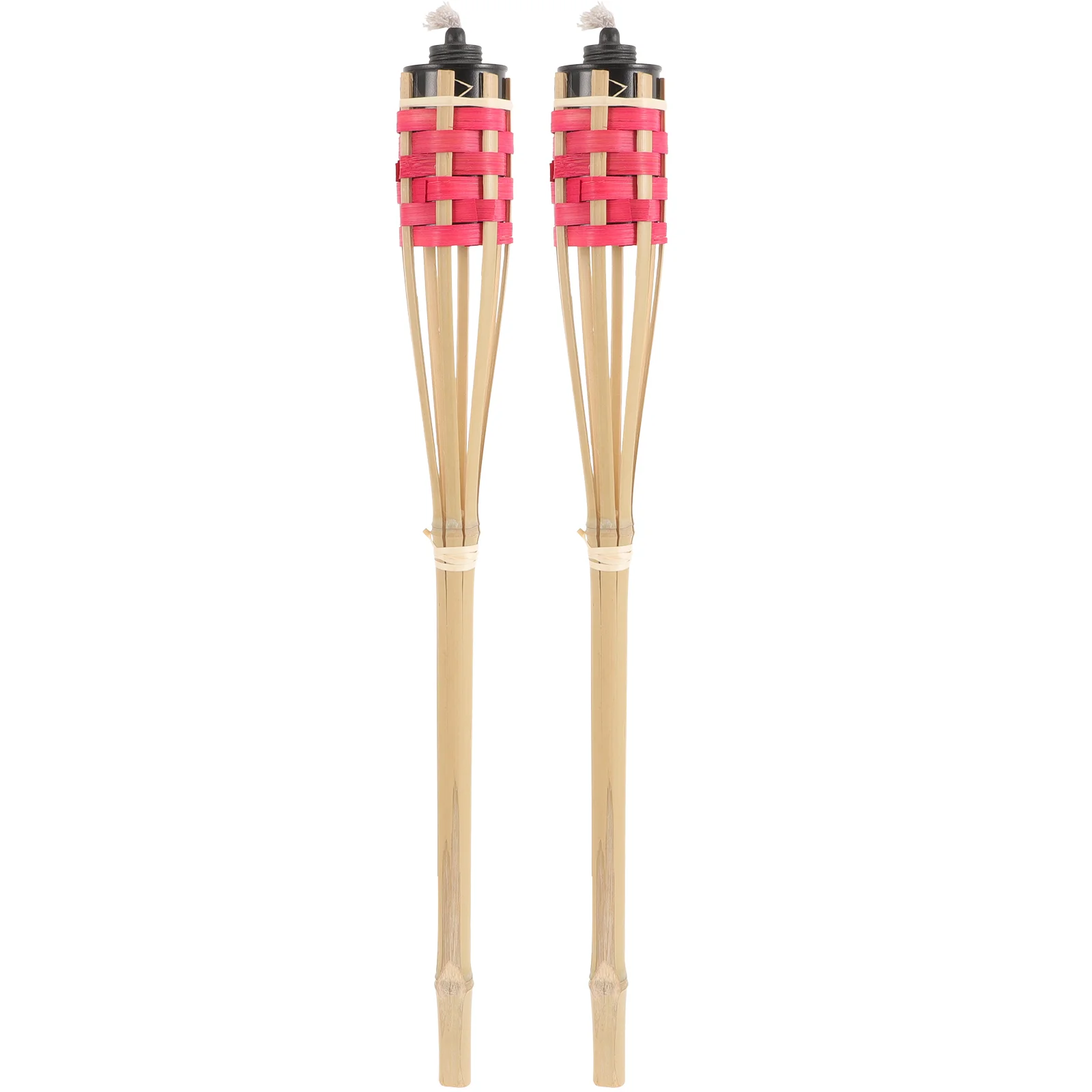

2Pcs Handmade Bamboo Torch Garden Torch Lamp Adornment Bamboo Torch Oil Lamp Garden Torch (Random Color)