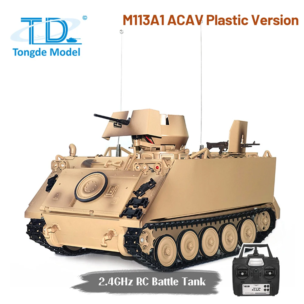 Фото Модель радиоуправляемого танка Tongde 1/16 M113A1 MRV/ACAV/APC, вращение турели 320-360 градусов, инфракрасная система, 2,4 ГГц, электрическая игрушка с дистанционным управлением №3