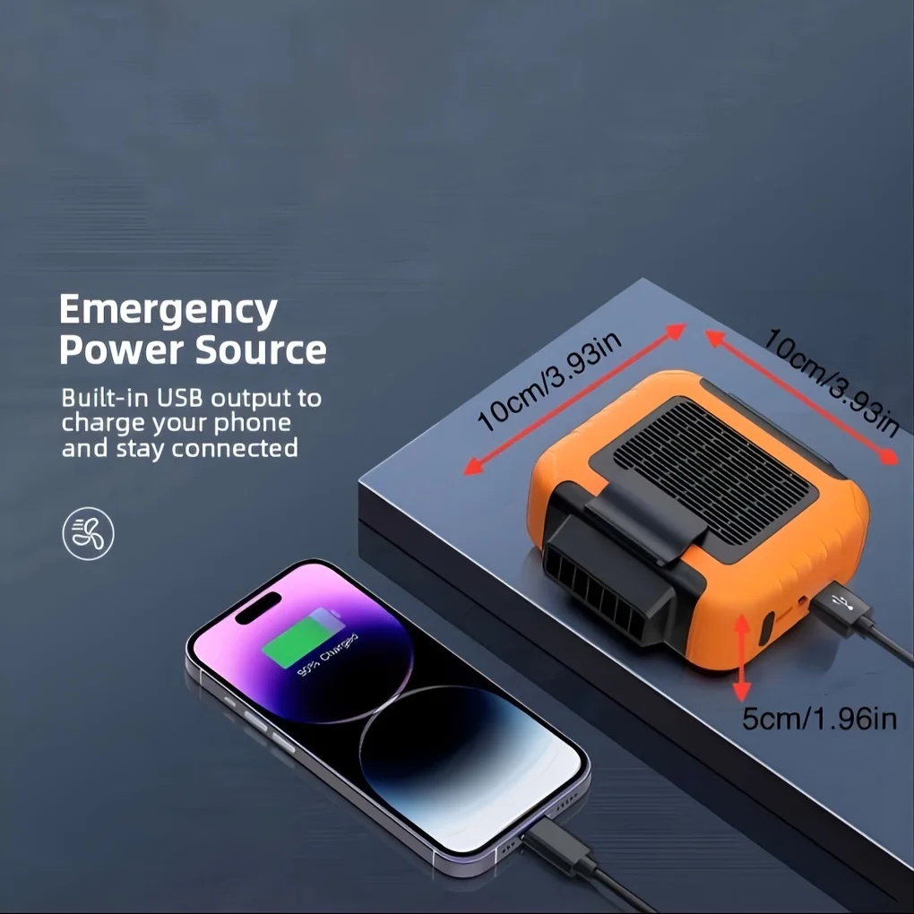 Портативный поясной вентилятор емкостью 6000 мАч с рабочим временем 23 часа сильным