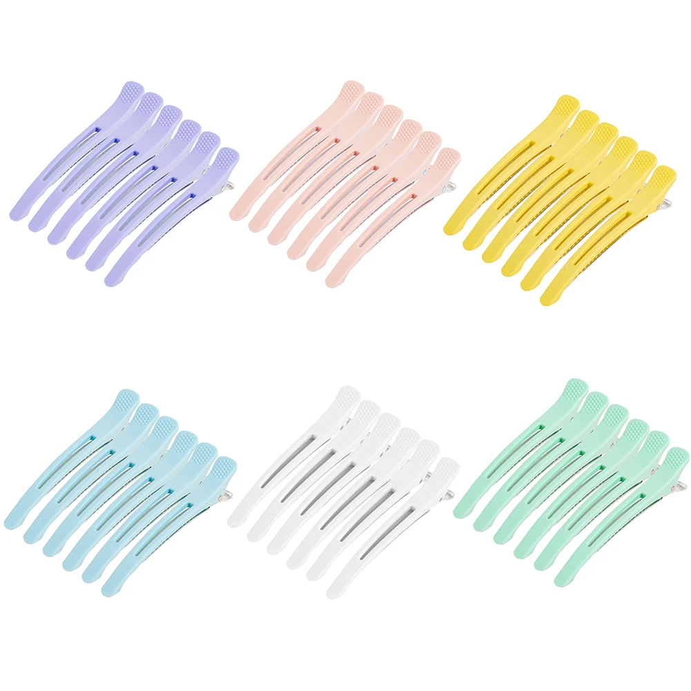 

6Pcs Alligator Hair Clips Pro Salon Hairdressing Clamps Clips Rubber Hair Sectioning Clip Crocodile Hairpin Styling Accessories