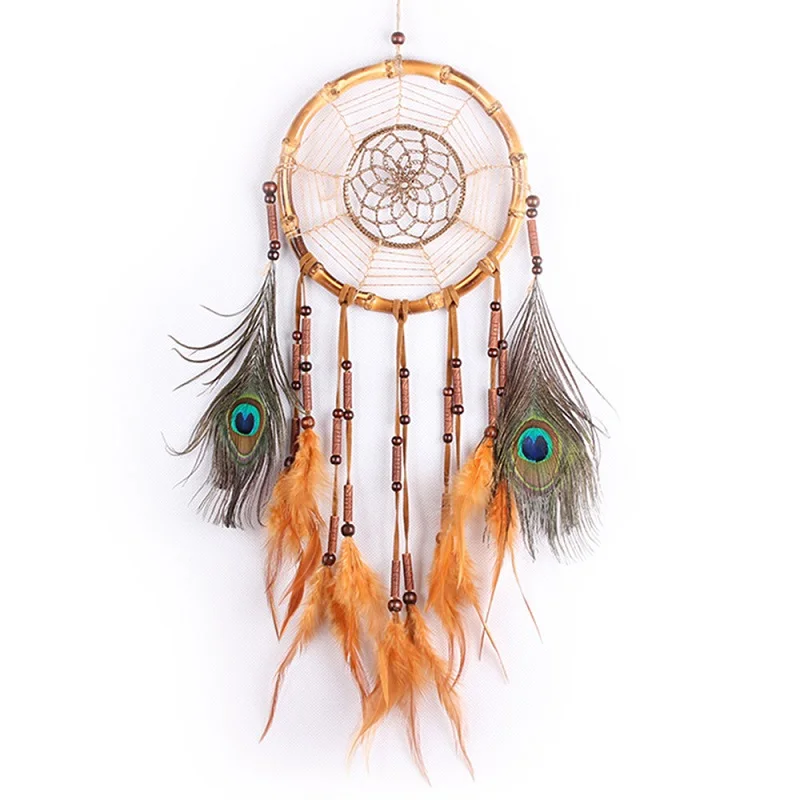 

Bohemian Braided Pendant Linen Rope Bamboo Loop Dream Catcher Home Ornament Dropshipping MOOJOU