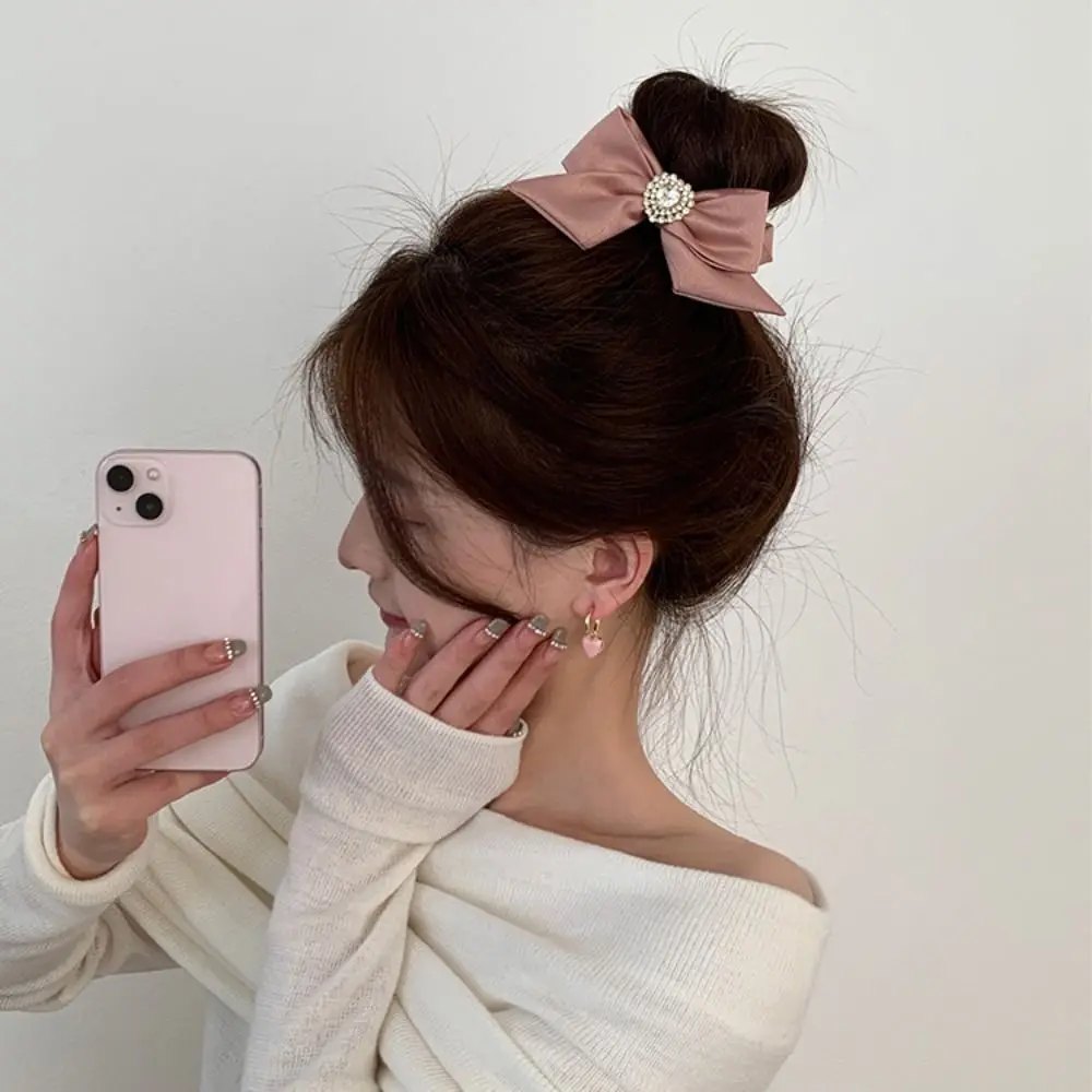 Резинки для волос с галстуком-бабочкой в стиле ретро однотонная лента Лолиты