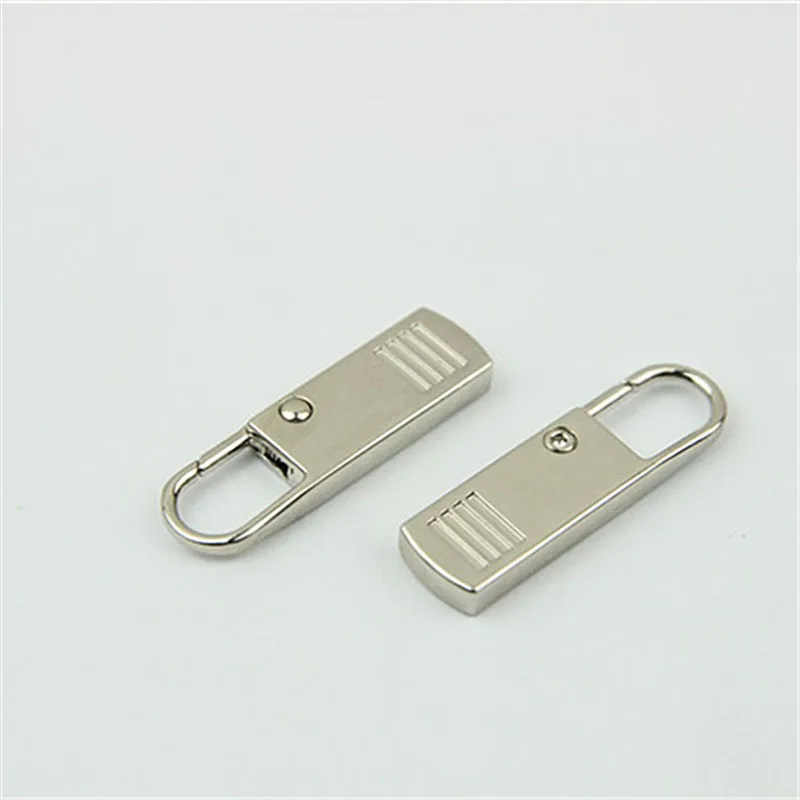 30Pcs 11X38mm 5/8/10# Zipper Puller Spring Snap Buckle Removable Zip Slider Head for Metal Nylon Resin Zips Pendant Repair Tools