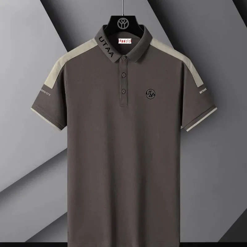 23 Summer New Breathable Golf UTAA Brand Polo Shirt Men's Leisure Short Sleeve Summer Men's Polo Shirt Sports T-shirt Top