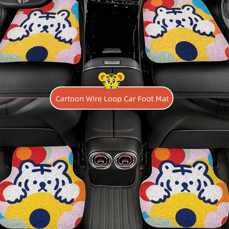 

Новый всесезонный мультяшный Тигр против грязи Противоскользящий Защитный Шелковый креативный автомобильный коврик для ног