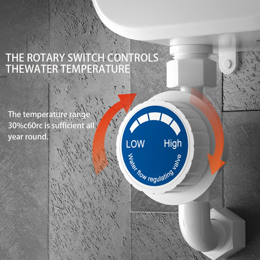 

Kitchen Bathroom Tankless Hot Shower Mini Instant Electric Water Heater Shower