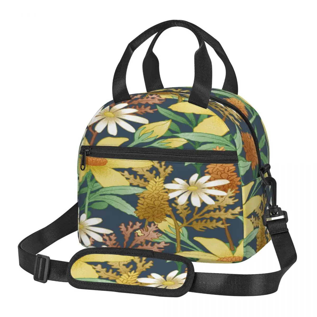 

Thermal Lunch Box Bag for Women Kids Vintage Floral Pattern Food Storage Container Travel Picnic Bento Bag