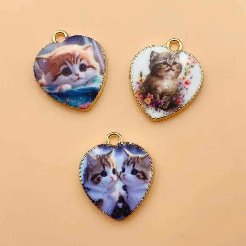 

10pcs Alloy Drip Oil Cute Charm Cartoon Anime cat Earring Enamel Charms DIY Keychain Bracelet Pendant Jewelry Accessories