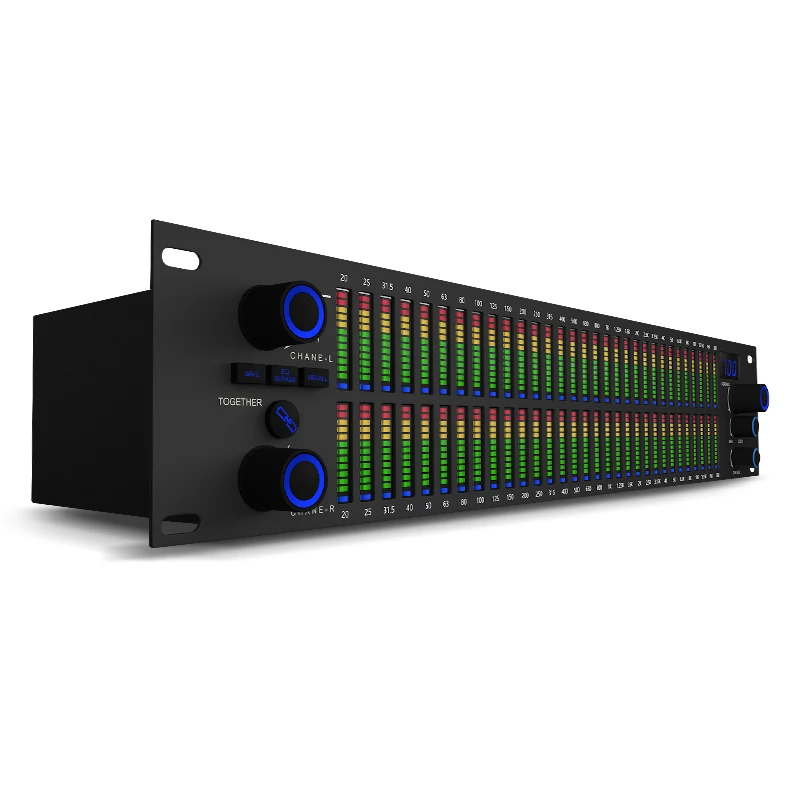 

Pro Digital Equalizer Q312 2U model design LED display screen audio system