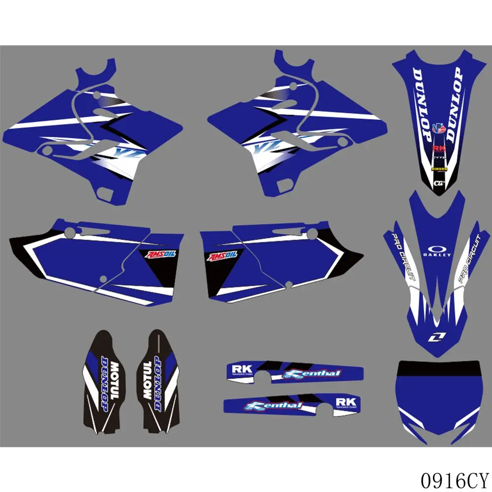 

Full Graphics Decals Stickers Motorcycle Background Custom Number For YAMAHA YZ125 YZ250 YZ 125 250 2015 2016 2017 2018 2019