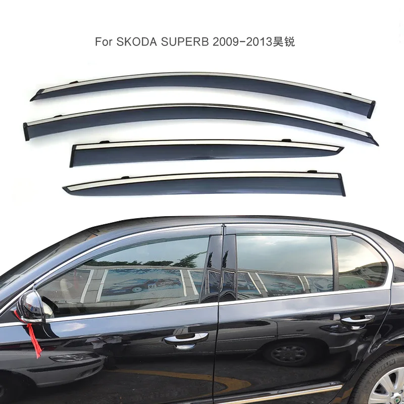 Фото Специально используется для 2009-2013 Skoda Superb/Haorui солнечное и дождливое окно, устойчивое к дождю утолщенное литье под давлением для бровей №1