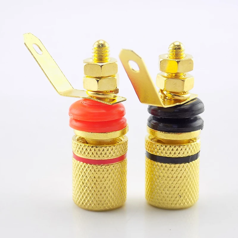 

Insulation Sound Terminals 1pair Gold-Plated Banana Plugs Anti-impact Speaker Terminals Banana Jack Socket L19 C4