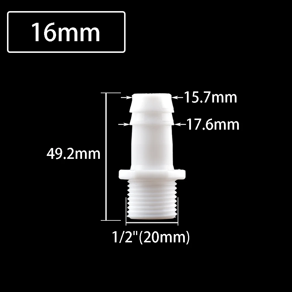 

Пластиковый соединитель для шланга G1/2 4/6/8/10/12/14/16/18/20 мм
