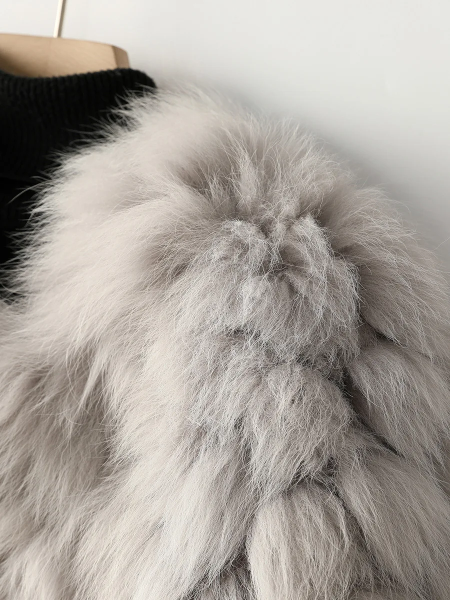 Fox Fur Coat Female 2022 New Fashion Casual Short Winter Fur Jacket Female Winter Warm Leather High Quality Fur Vest