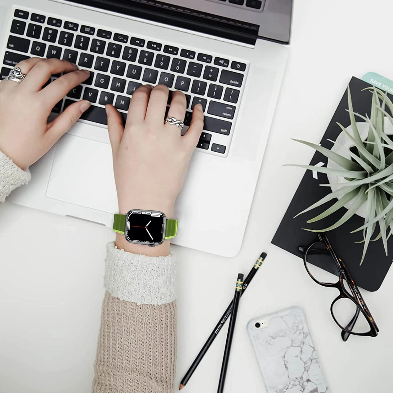 Silicone Strap For Apple Watch Band 45mm 41mm 44mm 40mm 49mm 42mm 38mm Magnetic Loop bracelet iWatch Ultra Series 8 3 SE 7 6 5