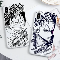 one piece black and white art sketch phone case for iphone 13 12 11 pro max mini xs 8 7 6 6s plus x se 2020 xr candy white cover