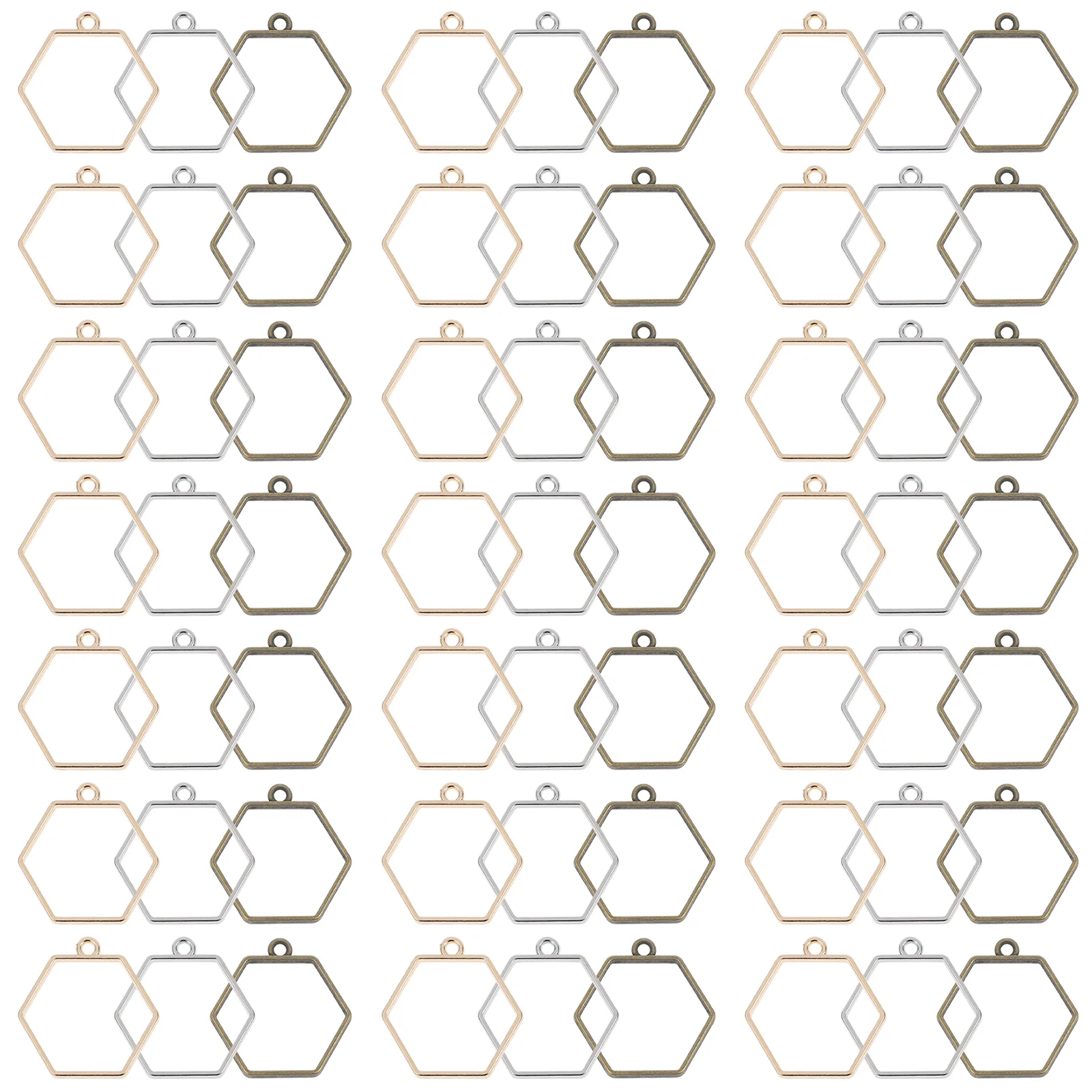 

60 Pcs Hollow Epoxy Frame Bangle Keychain Necklace Pendants Making Supplies Copper Charms Alloy Bezels Resin Jewelry