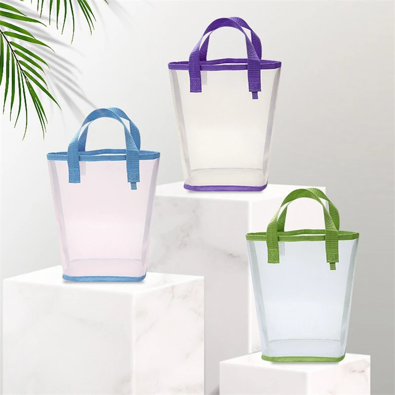 

Women Mesh Shopping Bag Clear Female Small Shoulder Bag Eco Handbag Tote Reusable Grocery Shopper Bags